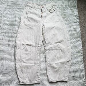 We The Free Cream Denim barrel jeans  Pants